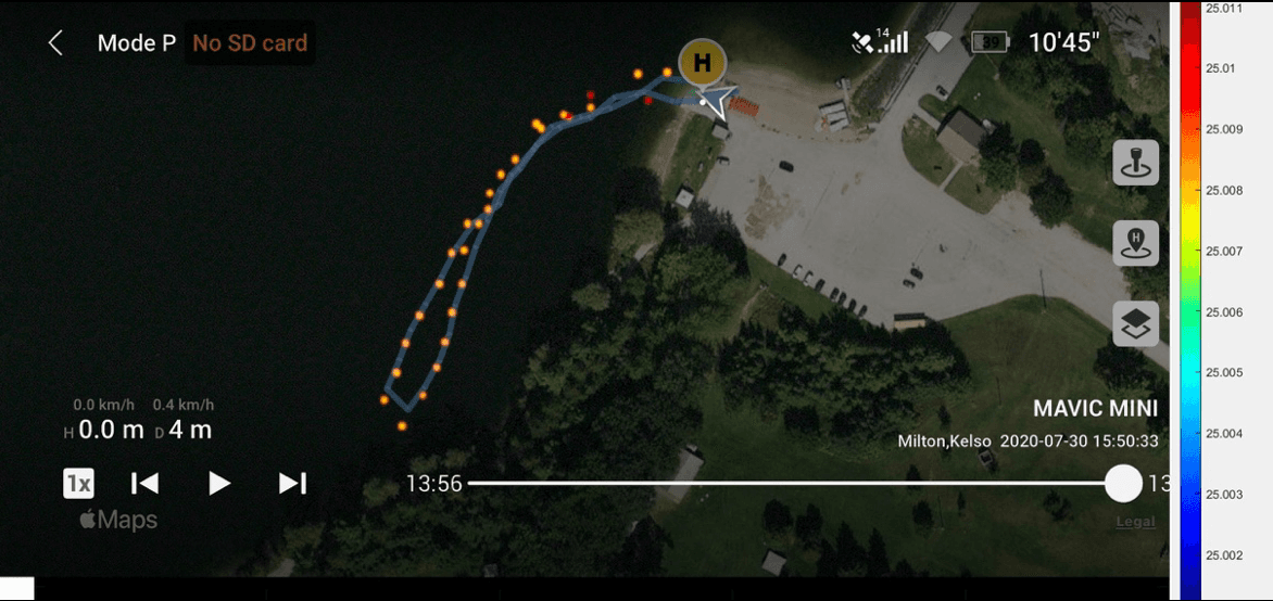 Temperature data across Kelso Reservoir