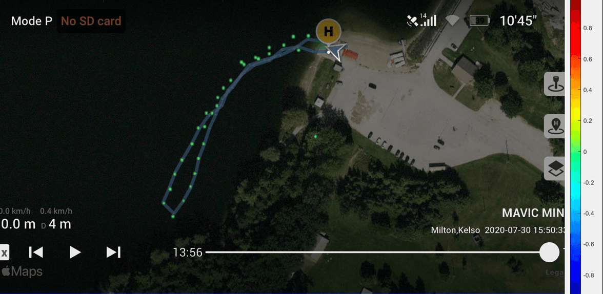Optical clarity data across Kelso Reservoir