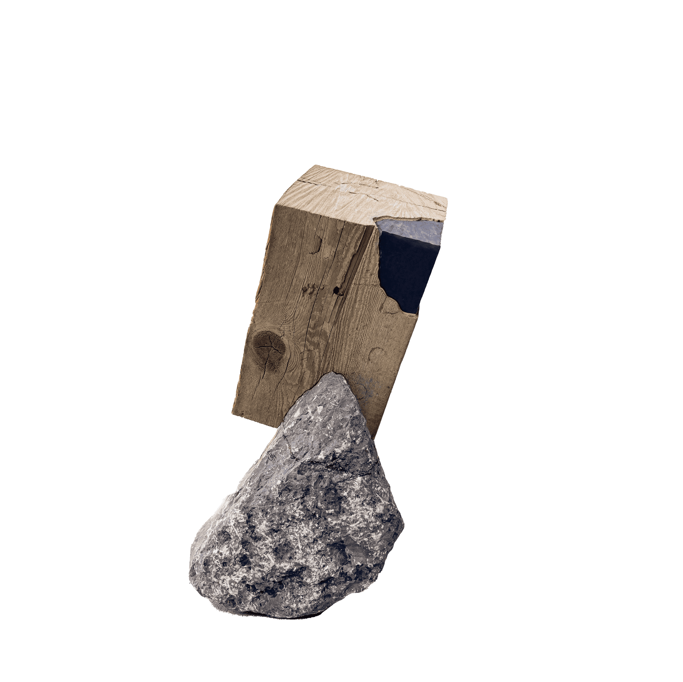 Final timber and stone assembly