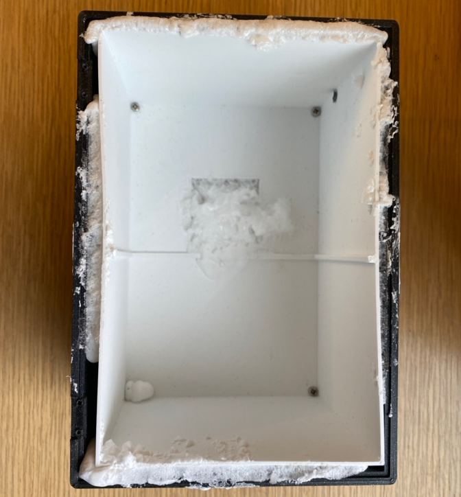 Desktop mini fridge interior enclosure